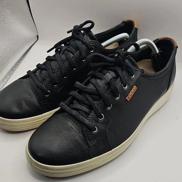 ÈCCO Black Oxford Soft 7 Sneaker Shoes Size 43 Leather Comfort System - Picture 1 of 7